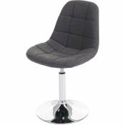 Décoshop26 - Chaise de salle à manger pivotante design rétro en tissu gris clair pieds chromé - gris