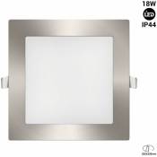 Downlight led carré 22x22cm finition nickel - 18W