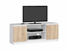 Dusk - meuble tv style moderne salon - 140x55x40 - 2 portes+2 tablettes - multimédia - sonoma