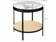 Eazy living table d’appoint ø 51 cm horloge noir ZSFU000506-BK