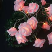 Guirlande Lumineuse led à Piles Motif Fleurs Roses Diamètre 6 cm, pe (polyéthylène)., rose, 6.6ft 20LED