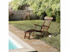 Hanna - chaise longue de jardin en bois teck huilé