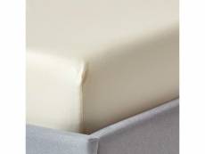 Homescapes drap-housse crème 100% coton bio 400 fils 150 x 200 cm BL1201C