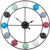 Horloge au Style Contemporain en Acier Multicolore