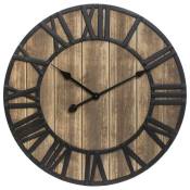Horloge en bois Vintage D60 Atmosphera Naturel - Naturel foncé et noir