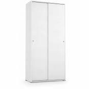 Kiamami Valentina - armoire blanche multi-usages avec double porte coulissante