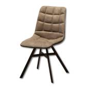 Kreadiff - Chaise Nynke pieds métal taupe/graphite