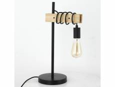 Lampe de table hyara noir et bois