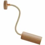 Lampe Fermaluce Flex 30 avec mini rosace en bois et spot avec abat-jour Tub-E14 | Sans ampoule - Neutre - Sans ampoule