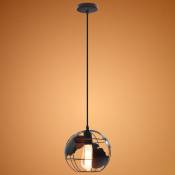 Lampe Suspension Globe Suspensions Luminaires E27 Abat-jour Métal pour Salon Chambre Couloir Bar - Noir - Noir