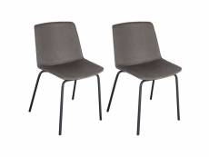 Lot 2 chaises tapissées pieds métal harona XH-8338-grey-MJ/1806