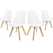 Mc Haus - Chaises de salle a manger blanches, design nordique, chaises tulip pour salon, bureau, la salle de sejour ou terrasse, dossier ergonomique,