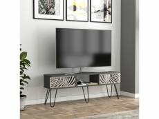 Meuble tv salangen 139 x 30 x 49 cm anthracite noir [en.casa]