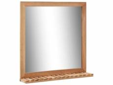 Miroir | miroir déco pour salle de bain salon chambre ou dressing 60 x 12 x 62 cm bois de noyer massif meuble pro frco29278