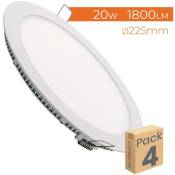 Panneau led Downlight Circulaire Plate 20W 1800LM Coupe