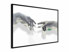 Paris prix - affiche murale encadrée "touch of money" 90 x 60 cm noir