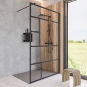 Paroi de douche fixe à l'italienne 140 x 200 cm NewStyle Schulte Walk In style verrière atelier verre de sécurité anti