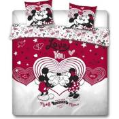 Parure de lit double réversible Disney Mickey et Minnie