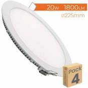 Plaque Downlight LED Circulaire Plana 20W 1800LM Coupe