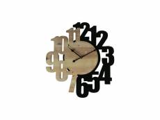 Rebecca mobili horloge horloges murales sculptées mdf marron noir 56,5x4,5x50