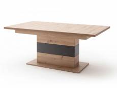 Table à manger extensible en bois , imitaion chêne - l.180-280 x h.77 x p.100 cm -pegane- PEGANE