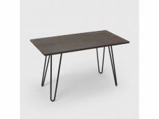 Table à manger industrielle 120x60 design tolix métal bois rectangulaire prandium AHD Amazing Home Design