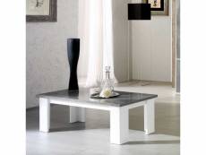 Table basse laqué blanc brillant-gris - avellino -