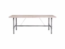 Table basse rectangulaire - bois et tube industriel patine - 120 x 80 x 45 cm - tulo HT20C54