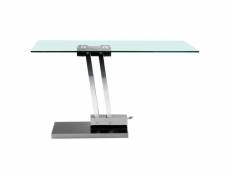 Table basse relevable bravo en verre transparent structure