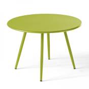 Table basse ronde en métal vert
