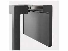 Table console extensible ulisse acier pieds inox rallonge aluminium coloris gris ardoise 20101002240