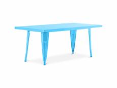 Table rectangulaire pour enfants - design industriel - 120cm - stylix turquoise