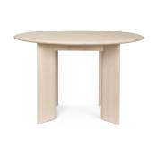 Table ronde en hêtre huilé blanchi 117 cm Bevel -