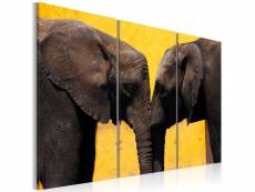 Tableau boisou des éléphents taille 60 x 40 cm PD8340-60-40