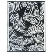 Tapis extérieur COCO tropical noir et blanc 180 x