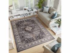 Tapiso colorado tapis salon design traditionnel gris noir beige médaillon fin 250x350 K468A GRAY 2,50*3,50 COLORADO CHU