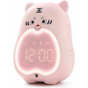 Tigrezy - Horloge d'alarme pour enfants, lampe de réveil tigre mignonne, horloge d'entraîneur de sommeil, horloge d'alarme décorative de chambre