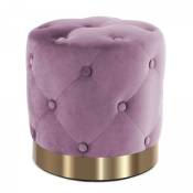 Unamourdetapis - Tabouret zaje en polyester doux et soyeux fait main bsci Violet - 40x40 - Violet