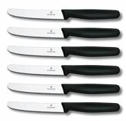 Victorinox Lot de 6 Couteaux à Steak Wavy Noir