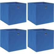 Vidaxl - Boîtes de rangement 4 pcs Bleu 32x32x32 cm