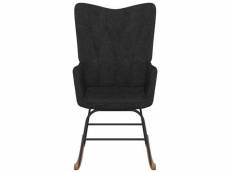 Vidaxl chaise à bascule noir tissu
