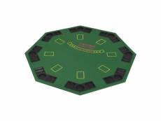 Vidaxl dessus de table de poker pour 8 joueurs 2 plis octogonal vert 80209