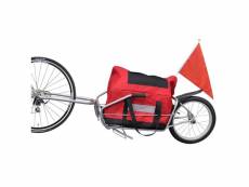 Vidaxl remorque de vélo à une roue avec sac de rangement 90621