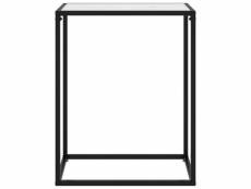 Vidaxl table console blanc 60x35x75 cm verre trempé