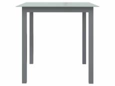 Vidaxl table de jardin gris clair 80x80x74 cm aluminium et verre