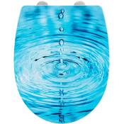 Wenko - Abattant wc Original Goutte d'eau, abattant wc avec frein de chute, fixation inox Flix-Clip, Duroplast, ovale - Droplets
