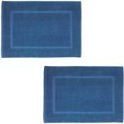 Wenko - Tapis salle de bain, bleu coton, 50x70 cm,