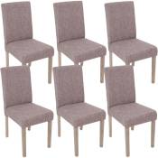 6x chaise de séjour Littau tissu gris, pieds: structure