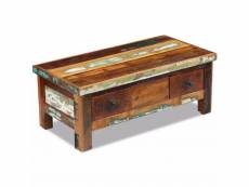 Admirable consoles ensemble bridgetown table basse à tiroirs 90 x 45 x 35 cm bois de récupération