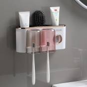 Ahlsen - Porte-brosse à dents poinçon gratuit salle de bain mural multifonctionnel cylindre dentaire haut de gamme ensemble d'appareils dentaires